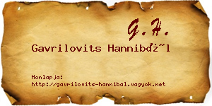 Gavrilovits Hannibál névjegykártya